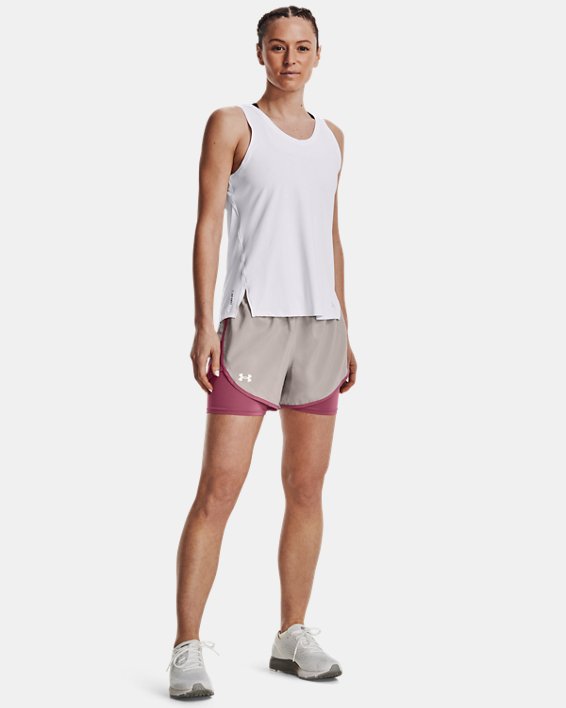 Women's UA Fly-By Elite 2-in-1 Shorts, Gray, pdpMainDesktop image number 2